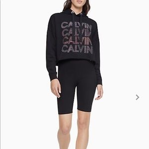Rhinestone Calvin Klein logo hoodie small